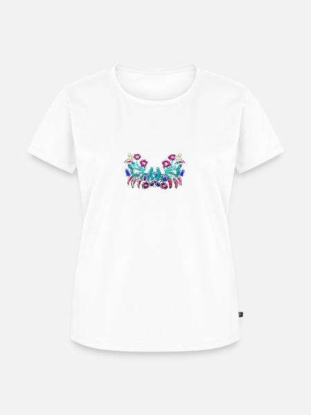 ungarische blumen,Ranke,floral,pink,Blumen,sketch - Frauen Premium Bio T-Shirt - Weiß