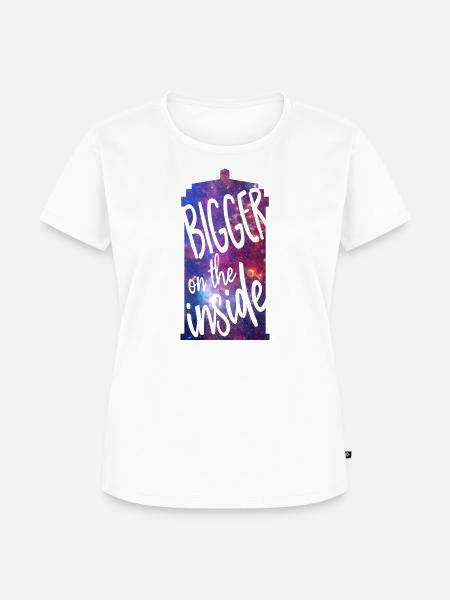 Bigger on the inside - Frauen Premium Bio T-Shirt - Weiß
