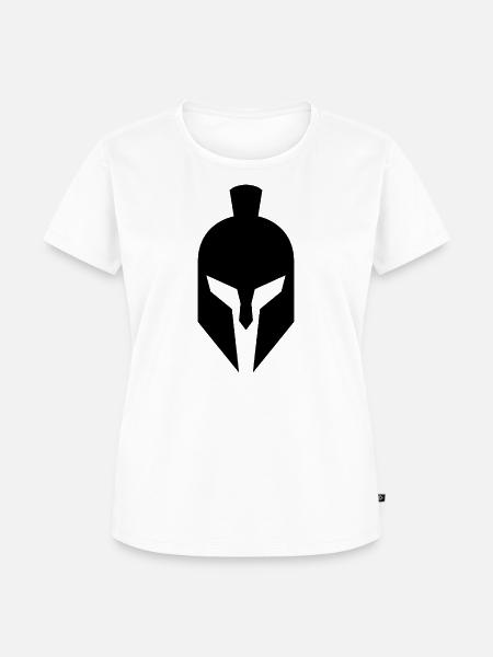 Spartanischer Helm - Frauen Premium Bio T-Shirt - Weiß