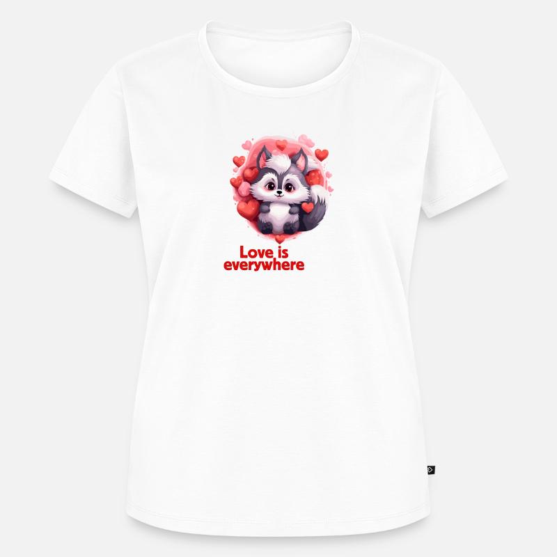 Animaux mignons de conception de la Saint-Valentin - T-shirt Premium bio Femme - blanc