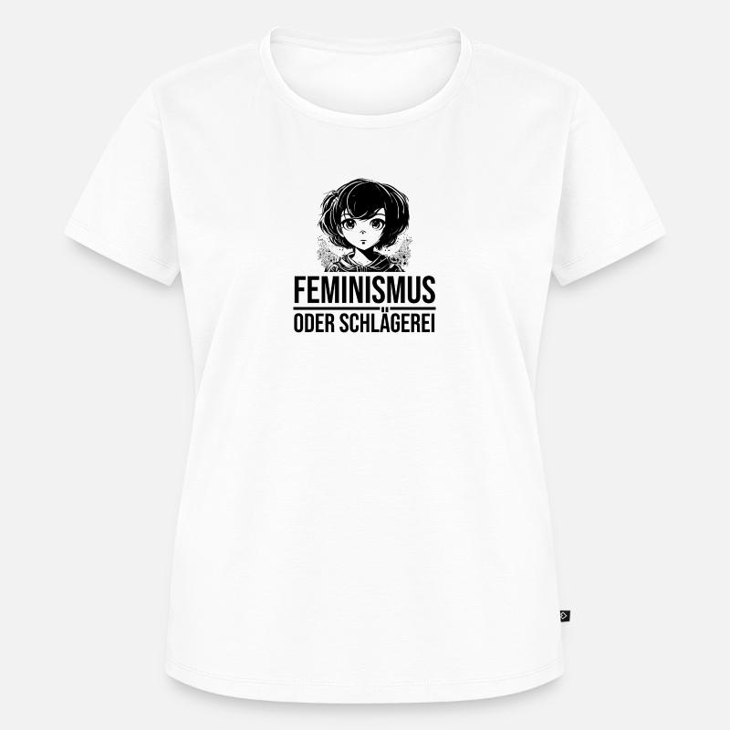 Feminismus oder Schlägerei - Frauen Premium Bio T-Shirt - Weiß