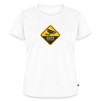SECURITY CAMERAS IN USE - CCTV in operation - Women's Premium Organic T-shirt - white - Front - AI Model Female 172 dark (172cm)