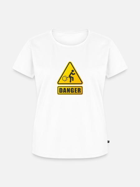 Furzgefahr - Frauen Premium Bio T-Shirt - Weiß