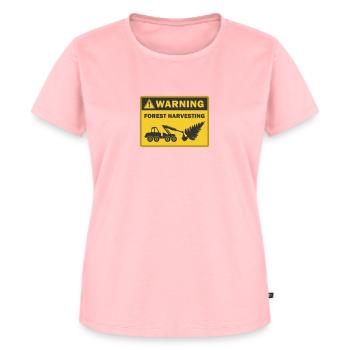 Waldernte Warnung Symbol für den Holzernter - Frauen Premium Bio T-Shirt - Rosa - Vorne - AI Model Female 172 dark (172cm)