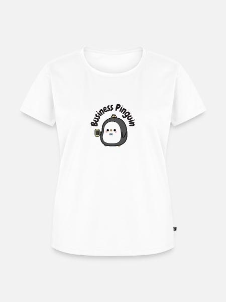 Business Pinguin - Frauen Premium Bio T-Shirt - Weiß