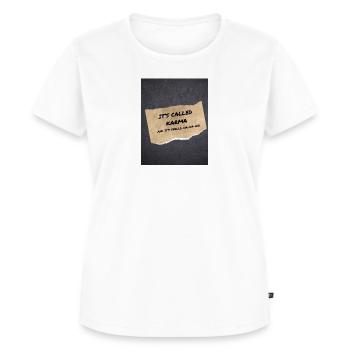 C’est ce qu’on appelle le Karma, spirituel - T-shirt Premium bio Femme - blanc - Devant - AI Model Female 172 dark (172cm)