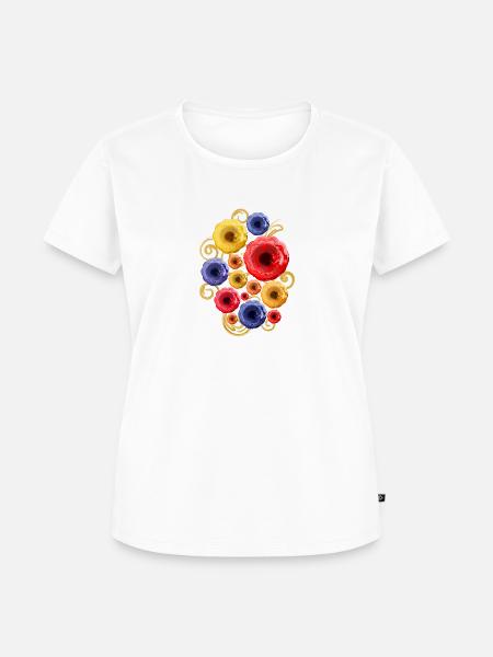 Bunte Blumen (Wasserfarben) - Frauen Premium Bio T-Shirt - Weiß