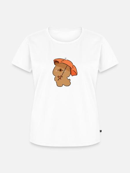 Wasserschwein und Regenschirm - Frauen Premium Bio T-Shirt - Weiß
