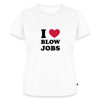 I Love Blowjobs - Frauen Premium Bio T-Shirt - Weiß - Vorne - AI Model Female 172 dark (172cm)