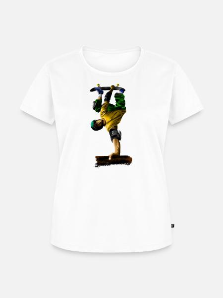 Straßen-Skateboarder Sprung Dynamik - Frauen Premium Bio T-Shirt - Weiß