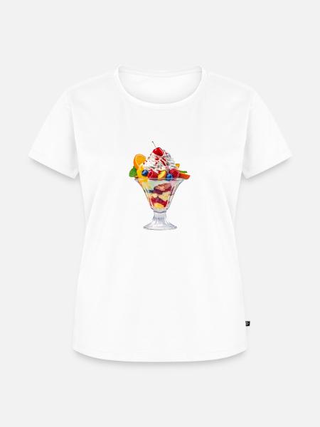 Eisbecher - Frauen Premium Bio T-Shirt - Weiß