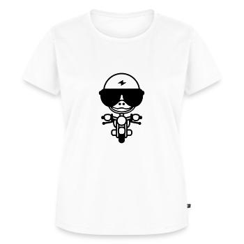 Ente auf Motorrad (SW) - Frauen Premium Bio T-Shirt - Weiß - Vorne - AI Model Female 172 dark (172cm)