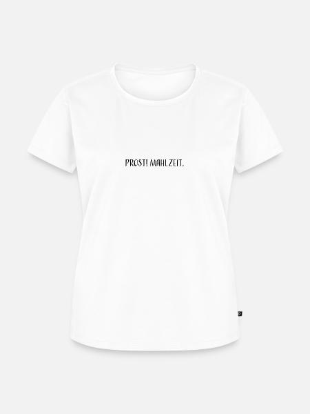 Prost Mahlzeit schwarz - Frauen Premium Bio T-Shirt - Weiß