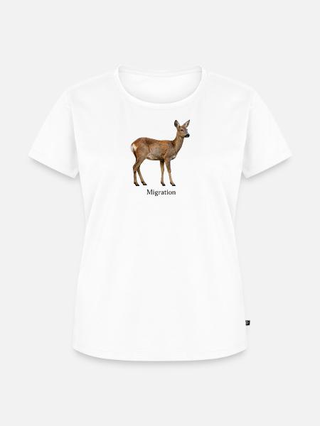 Migration Reh Motiv - Frauen Premium Bio T-Shirt - Weiß
