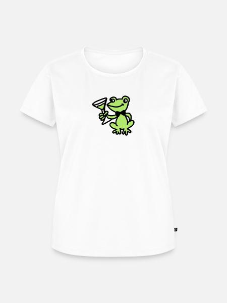 Grenouille avec mouche et cocktail 3 - T-shirt Premium bio Femme - blanc