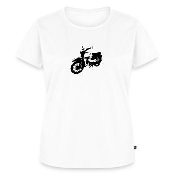 Simson Habicht Schwarz Moped - Frauen Premium Bio T-Shirt - Weiß - Vorne - AI Model Female 172 dark (172cm)