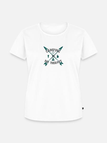 Camping is my Therapy - Frauen Premium Bio T-Shirt - Weiß