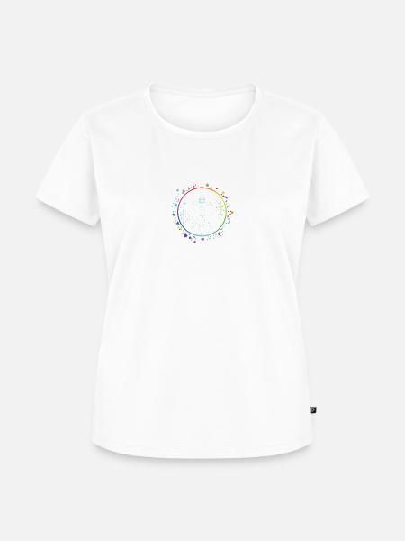 Hommage Davinci Vitruvian Man Blue - Frauen Premium Bio T-Shirt - Weiß
