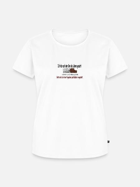 Sinn des Lebens Schoki - Frauen Premium Bio T-Shirt - Weiß