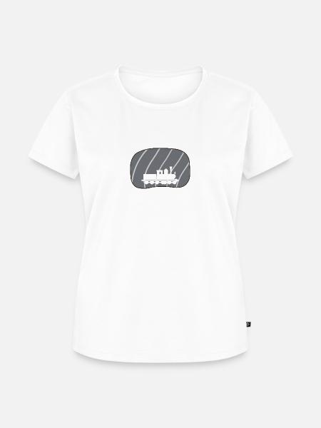 Dampflok Schienen - Frauen Premium Bio T-Shirt - Weiß