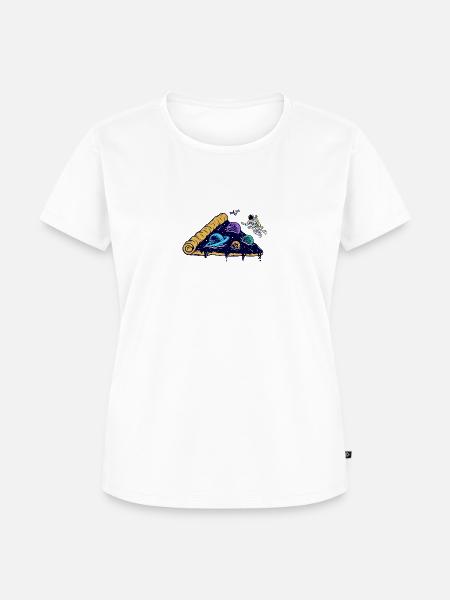 space pizza - Frauen Premium Bio T-Shirt - Weiß