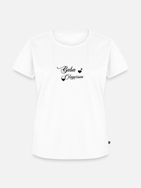 Baba oluyorsun - Frauen Premium Bio T-Shirt - Weiß
