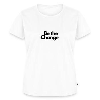 Be The Change, sei der Wandel - Frauen Premium Bio T-Shirt - Weiß - Vorne - AI Model Female 172 dark (172cm)