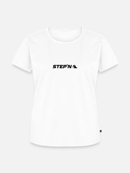 STEPN font logo horizontal - Frauen Premium Bio T-Shirt - Weiß
