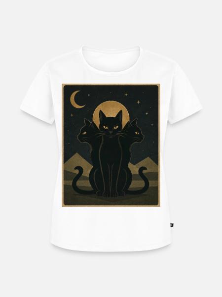 Moonbound Cats - Frauen Premium Bio T-Shirt - Weiß