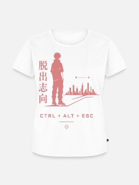 Fluchtblick: Stadt und Ctrl Alt Esc - Frauen Premium Bio T-Shirt - Weiß