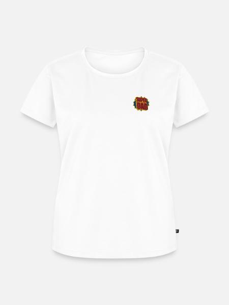 Super Dad Schriftzug bestickt - Frauen Premium Bio T-Shirt - Weiß