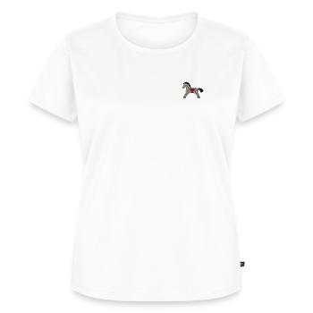 Holzpferd bestickt - Frauen Premium Bio T-Shirt - Weiß - Vorne - AI Model Female 172 dark (172cm)