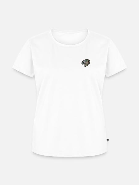 Farbpalette bestickt - Frauen Premium Bio T-Shirt - Weiß