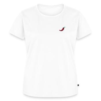 Chili bestickt - Frauen Premium Bio T-Shirt - Weiß - Vorne - AI Model Female 172 dark (172cm)