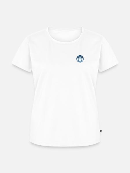 Globus bestickt - Frauen Premium Bio T-Shirt - Weiß