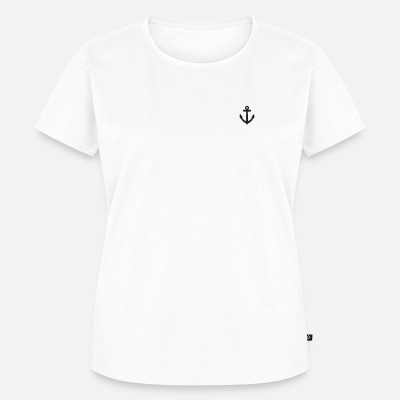 Anker broderet - Premium økologisk T-shirt til kvinder - hvid