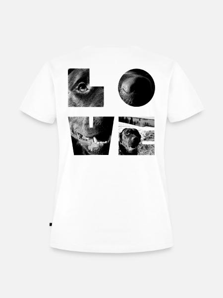 Schwarz-Weißes Hundemosaik - Frauen Premium Bio T-Shirt - Weiß