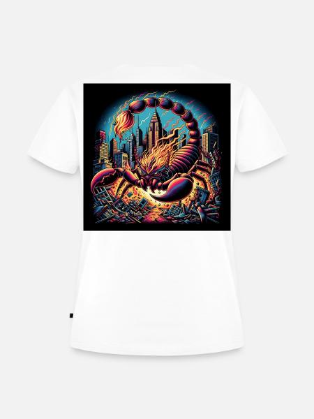 Skorpion Inferno - Frauen Premium Bio T-Shirt - Weiß