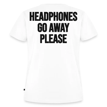Headphones on. Go away, please., back, white