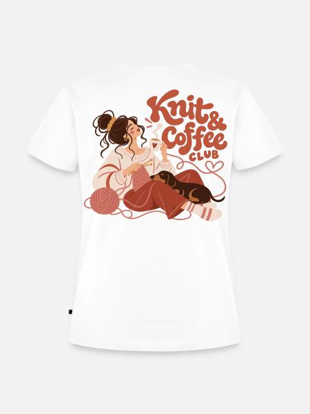 Knit & Coffee Club - Frauen Premium Bio T-Shirt - Weiß