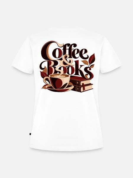 Coffee & Books - Frauen Premium Bio T-Shirt - Weiß