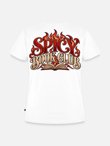 Spicy Book Club Flames - Frauen Premium Bio T-Shirt - Weiß