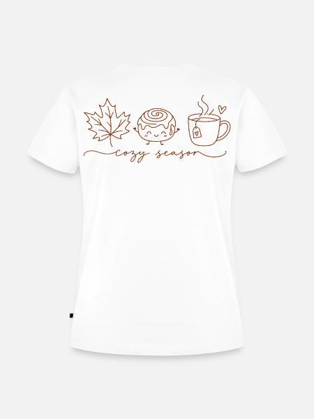 Cozy Season Cinnamon Roll - Frauen Premium Bio T-Shirt - Weiß