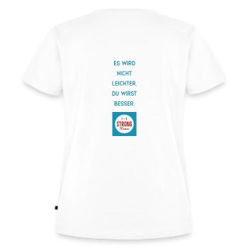 Strong Mamas 06 - Frauen Premium Bio T-Shirt - Weiß - Hinten - AI Model Female 172 dark (172cm)