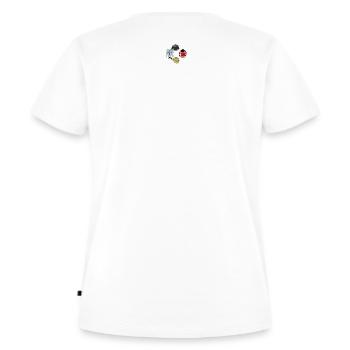 UniformOtto Logo - Frauen Premium Bio T-Shirt - Weiß - Hinten - AI Model Female 172 dark (172cm)