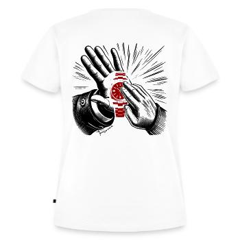 Keine langweiligen Uhren - Frauen Premium Bio T-Shirt - Weiß - Hinten - AI Model Female 172 dark (172cm)