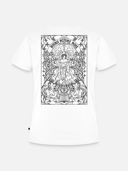 Books Before Boys - Frauen Premium Bio T-Shirt - Weiß