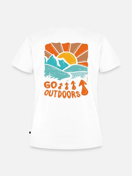 Go outdoors - Frauen Premium Bio T-Shirt - Weiß
