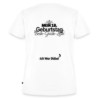 18. Geburtstag Gästeliste - Frauen Premium Bio T-Shirt - Weiß - Hinten - AI Model Female 172 dark (172cm)