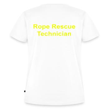 Rope Rescue Technician - Frauen Premium Bio T-Shirt - Weiß - Hinten - AI Model Female 172 dark (172cm)